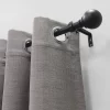 Decorative Drapery Curtain Rod With Sphere Finials Matte Black - Lumi Home Furnishings