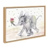 18" X 24" Sylvie Baby Elephant Watercolor Framed Canvas Wall Art By Patricia Shaw Natural - Kate And Laurel