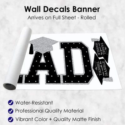Big Dot Of Happiness Silver Graduation Party Decor - Vinyl Wall Decals - Grad 4 Big Dot Of Happiness Silver Graduation Party Decor - Vinyl Wall Decals - Grad - Image 4