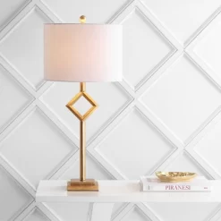 30.75" Metal/Resin Juno Table Lamp (Includes LED Light Bulb) Gold - JONATHAN Y