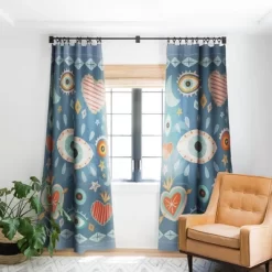 Carey Copeland Written In The Stars Milagros 84" X 50" Single Panel Blackout Window Curtain - Deny Designs -Home Decoration Store GUEST c6731617 5b6e 4e16 9b47 167c3ca7979e