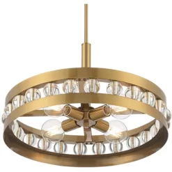Stiffel Artyom Warm Gold Ring Pendant Chandelier 21 1/2" Wide Modern Clear Crystal Balls 4-Light Fixture For Dining Room House Foyer Kitchen Island -Home Decoration Store GUEST c682a296 6a2b 415c 9da2 ba6a85b83702