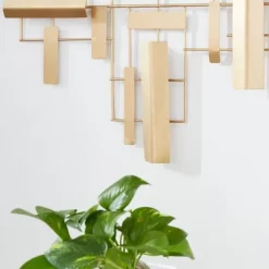 Home Decoration Store 24 Contemporary Metal Abstract Wall Decor Gold - CosmoLiving By Cosmopolitan