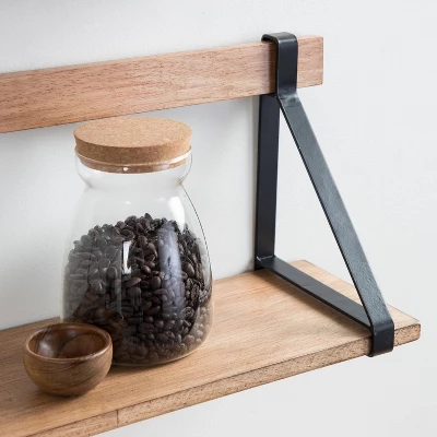 24" X 9" (Set Of 2) Willmann Wood Decorative Wall Shelf Set Rustic Brown/Black - Kate & Laurel All Things Decor 6 24" X 9" (Set Of 2) Willmann Wood Decorative Wall Shelf Set Rustic Brown/Black - Kate & Laurel All Things Decor - Image 6