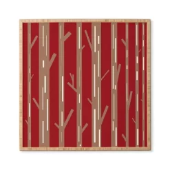 30" X 30" Lisa Argyropoulos Modern Trees Bamboo Framed Wall Art Red - Deny Designs