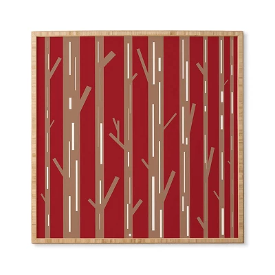 30" X 30" Lisa Argyropoulos Modern Trees Bamboo Framed Wall Art Red - Deny Designs 1 30" X 30" Lisa Argyropoulos Modern Trees Bamboo Framed Wall Art Red - Deny Designs