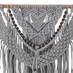 Cotton Macrame Handmade Intricately Weaved Wall Decor With Beaded Fringe Tassels - Olivia & May -Home Decoration Store GUEST c7e5ca39 feb7 45a5 85aa 08f231fb605b