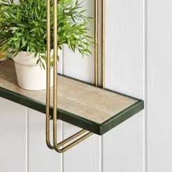32.3" X 22" 2 Tier Metal And Wood Hanging Bracket Wall Mounted Shelf Gold - Danya B. 14 32.3" X 22" 2 Tier Metal And Wood Hanging Bracket Wall Mounted Shelf Gold - Danya B. -Home Decoration Store GUEST c92e53de 60d5 4300 8824 f5066b1a8711