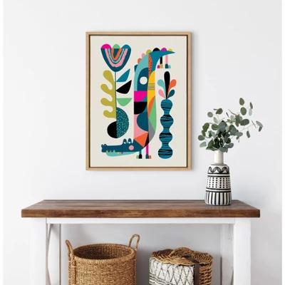 18" X 24" Sylvie Mid Century Crocodile Framed Canvas Wall Art By Rachel Lee Natural - Kate And Laurel 5 18" X 24" Sylvie Mid Century Crocodile Framed Canvas Wall Art By Rachel Lee Natural - Kate And Laurel - Image 5