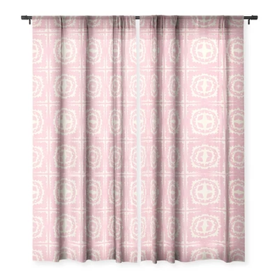 SunshineCanteen Sayulita Pink 50" X 108" Single Panel Sheer Window Curtain - Society6 2 SunshineCanteen Sayulita Pink 50" X 108" Single Panel Sheer Window Curtain - Society6 - Image 2