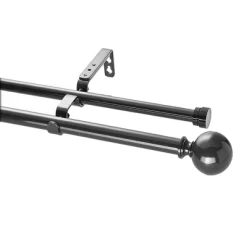 Ball Drapery Double Rod Set Oil Rubbed Bronze - Lumi Home Furnishings