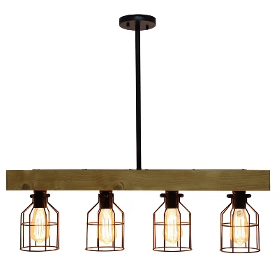 4-Light Wood Beam Pendant Brown - Lalia Home 2 4-Light Wood Beam Pendant Brown - Lalia Home - Image 2