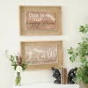 (Set Of 2) Rectangle Farmhouse Wood Sign Wall Decor Brown - Olivia & May