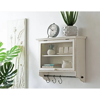 Set Of 2 Metal Decorative Wall Décor With Flowers White - Storied Home 1 Set Of 2 Metal Decorative Wall Décor With Flowers White - Storied Home