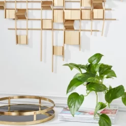 Contemporary Abstract Wall Decor Gold - CosmoLiving By Cosmopolitan -Home Decoration Store GUEST cb91cf08 ee65 477b 83e9 80f56759a119