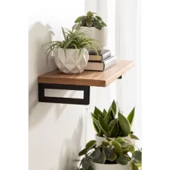 24" X 3" Lankford Wood Shelf Natural/Black - Kate & Laurel All Things Decor -Home Decoration Store GUEST cbdbaddf 8b30 4032 8de2 65e29c9803ed