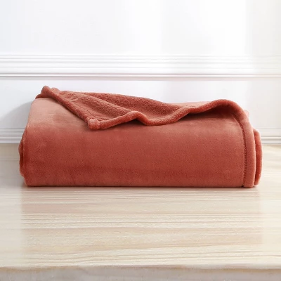 50"x60" 300 Recycled Velvetloft Throw Blanket Orange - Berkshire Blanket & Home Co. 2 50"x60" 300 Recycled Velvetloft Throw Blanket Orange - Berkshire Blanket & Home Co. - Image 2