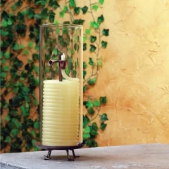 Candle By The Hour 80-Hour Candle With Glass Cylinder, Eco-friendly Natural Beeswax With Cotton Wick