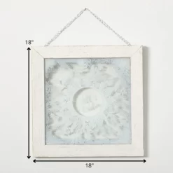 Sullivans Framed Frosted Wreath Wall Art White 18"H Glass 5 Sullivans Framed Frosted Wreath Wall Art White 18"H Glass -Home Decoration Store GUEST cc159289 17df 4f76 a657 433504757d60