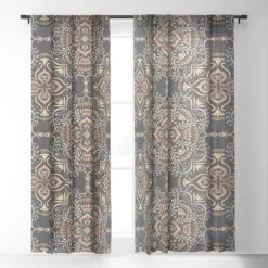 Pimlada Phuapradit Kaasni Gray Single Panel Sheer Window Curtain - Deny Designs