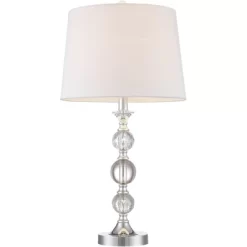 360 Lighting Solange Modern Table Lamps 25" High Set Of 2 Stacked Crystal Glass Silver White Tapered Drum Shade For Bedroom Living Room Nightstand 12 360 Lighting Solange Modern Table Lamps 25" High Set Of 2 Stacked Crystal Glass Silver White Tapered Drum Shade For Bedroom Living Room Nightstand -Home Decoration Store GUEST ccb53c4f 18df 400c b3f0 ff2747255eb7