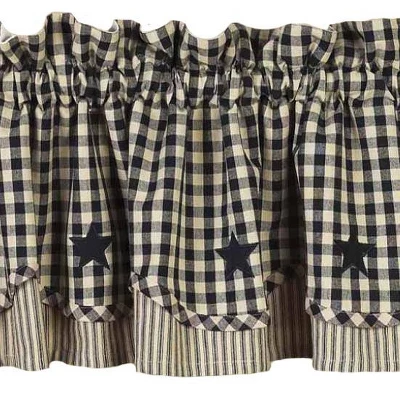 Home Collections By Raghu Heritage House Check Black Star Fairfield Valance, 72x15.5 1 Home Collections By Raghu Heritage House Check Black Star Fairfield Valance, 72x15.5