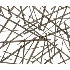 Metal Geometric Overlapping Lines Wall Decor Dark Gray - Olivia & May