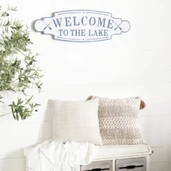 Metal Sign Welcome To The Lake Wall Decor Blue - Olivia & May -Home Decoration Store GUEST cd85f4d5 8ee9 4944 9254 a2084c343207