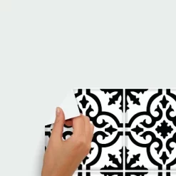 Ornate Tile Backsplash Peel And Stick Giant Wall Decal Black/White - RoomMates -Home Decoration Store GUEST cdd78d73 7f64 4357 ba83 363ca3efd438