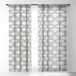 Alison Janssen Cleo Boho Diamond Single Panel Sheer Window Curtain - Society6