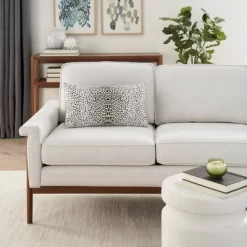 12"x21" Raised Print Leopard Outdoor Lumbar Throw Pillow White/Black - Mina Victory -Home Decoration Store GUEST cff60f3c 1b8c 4144 b900 2519d79fd8a2