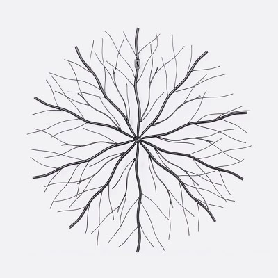 Set Of 3 Metal Starburst Wall Decors With Branch Inspired Design Black - Olivia & May 5 Set Of 3 Metal Starburst Wall Decors With Branch Inspired Design Black - Olivia & May - Image 5