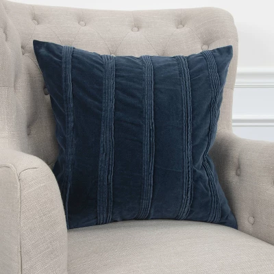 22"x22" Oversize Pintuck Striped Square Throw Pillow Navy - Rizzy Home 4 22"x22" Oversize Pintuck Striped Square Throw Pillow Navy - Rizzy Home - Image 4