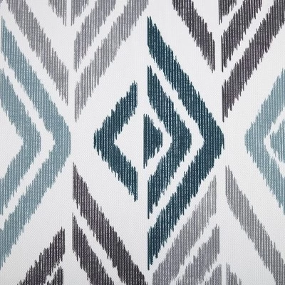 Hana Ikat Geometric Semi-Sheer Grommet Curtain Panel Teal - No.918 4 Hana Ikat Geometric Semi-Sheer Grommet Curtain Panel Teal - No.918 - Image 4