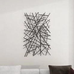 Metal Geometric Overlapping Lines Wall Decor Dark Gray - Olivia & May -Home Decoration Store GUEST d202a2ad 91d6 4c8c 9e63 76384da8efa7
