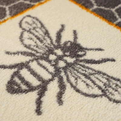 2'x3' ColorStar Bee Hex Door Mat Gray - Bungalow Flooring 6 2'x3' ColorStar Bee Hex Door Mat Gray - Bungalow Flooring - Image 6