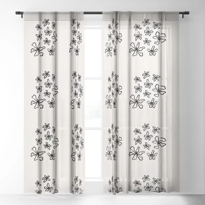Alisa Galitsyna Dancing Flowers Single Panel Sheer Window Curtain - Society6 1 Alisa Galitsyna Dancing Flowers Single Panel Sheer Window Curtain - Society6