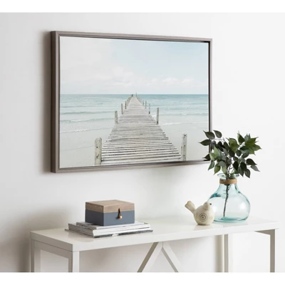 23" X 33" Sylvie Wooden Pier Framed Canvas By Amy Peterson Gray - Kate And Laurel 4 23" X 33" Sylvie Wooden Pier Framed Canvas By Amy Peterson Gray - Kate And Laurel - Image 4