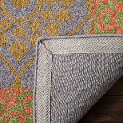 2'x3' Leaf Hooked Accent Rug Orange/Silver - Safavieh 3 2'x3' Leaf Hooked Accent Rug Orange/Silver - Safavieh - Image 3