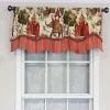 RLF Home Madhubala Glory Pattern "A " Elephant In Center Window Treatment Valance 3" Rod Pocket 50" X 16" Spice Red