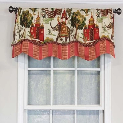 RLF Home Madhubala Glory Pattern "A " Elephant In Center Window Treatment Valance 3" Rod Pocket 50" X 16" Spice Red 1 RLF Home Madhubala Glory Pattern "A " Elephant In Center Window Treatment Valance 3" Rod Pocket 50" X 16" Spice Red