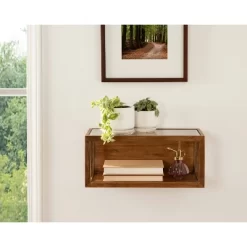 18" X 8" Wessler Decorative Wood Box Shelf Rustic Brown - Kate & Laurel All Things Decor -Home Decoration Store GUEST d58da6d7 c65d 446d a7ae 1ab863e69131