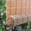 72" X 72" Outdoor Oval Vinyl Cord-Free PVC Rollup Blinds Woodgrain - Radiance