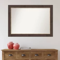 41" X 29" Non-Beveled Lined Bathroom Wall Mirror Bronze - Amanti Art -Home Decoration Store GUEST d6a73f68 06a8 43a9 88c0 4ea488223300