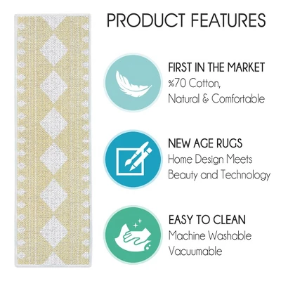 SussexHome Diamond Design Cotton Anti-Slip Stair Treads, 9” X 28“ 3 SussexHome Diamond Design Cotton Anti-Slip Stair Treads, 9” X 28“ - Image 3