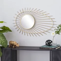 Contemporary Metal Wall Mirror Gold - CosmoLiving By Cosmopolitan