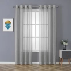 Kate Aurora 2 Piece Metallic Shimmer Chic Striped Flax Styled Sheer Grommet Top Curtains 14 Kate Aurora 2 Piece Metallic Shimmer Chic Striped Flax Styled Sheer Grommet Top Curtains -Home Decoration Store GUEST d9613525 2e4d 493f 8c1f 51e7f529a3eb