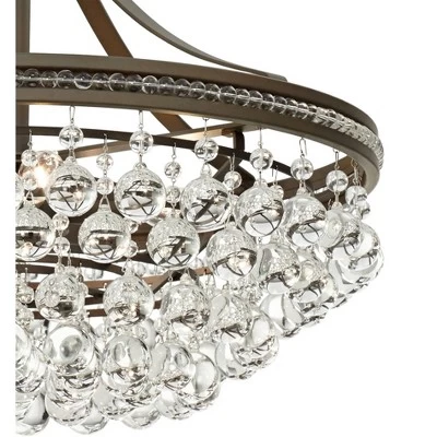 Vienna Full Spectrum Wohlfurst Bronze Pendant Chandelier 20 1/4" Wide Clear Crystal 5-Light Fixture For Dining Room House Foyer Kitchen Island Bedroom 2 Vienna Full Spectrum Wohlfurst Bronze Pendant Chandelier 20 1/4" Wide Clear Crystal 5-Light Fixture For Dining Room House Foyer Kitchen Island Bedroom - Image 2