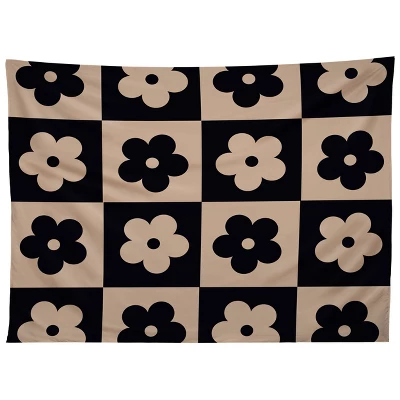MariaMariaCreative Bloom Check Tan Tapestry - Society6 3 MariaMariaCreative Bloom Check Tan Tapestry - Society6 - Image 3