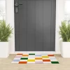 Lane And Lucia Retro Rainbow Checkerboard Welcome Mat - Society6